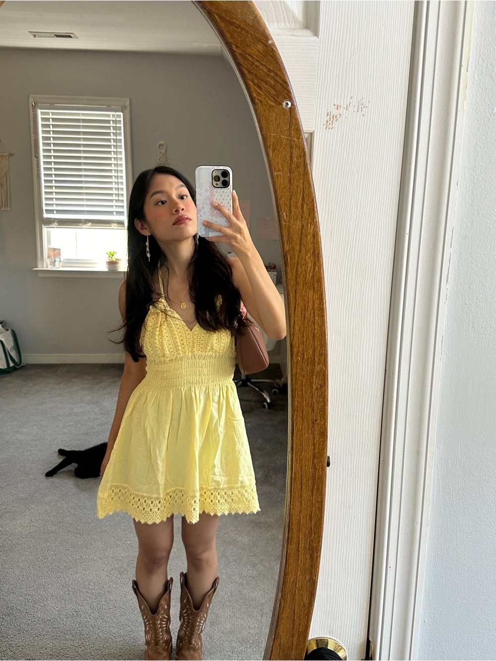 Blanco by Nature yellow mini dress (small)